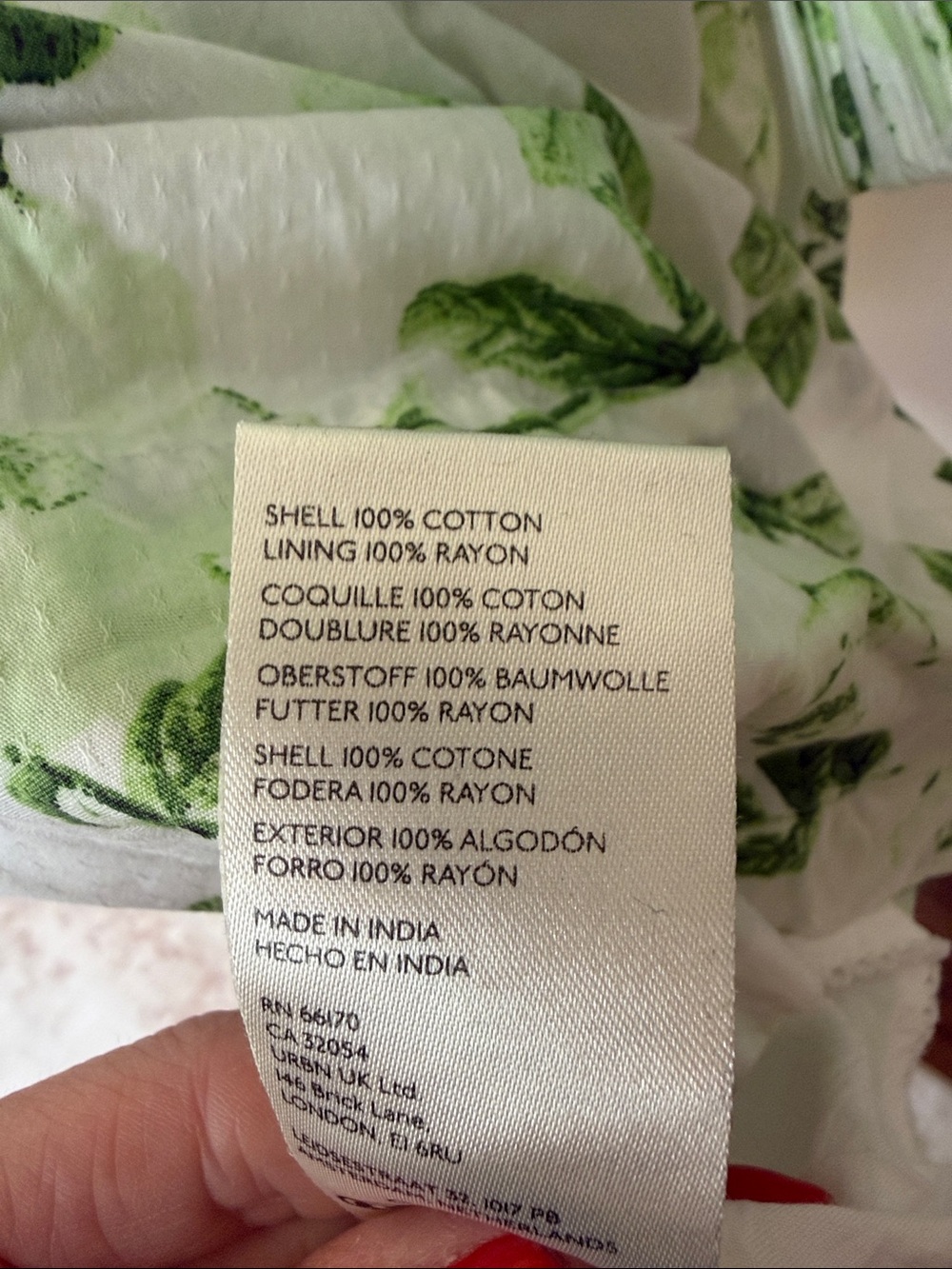 Maeve White Mini Dress with Green Floral Print - Picture 6 of 7